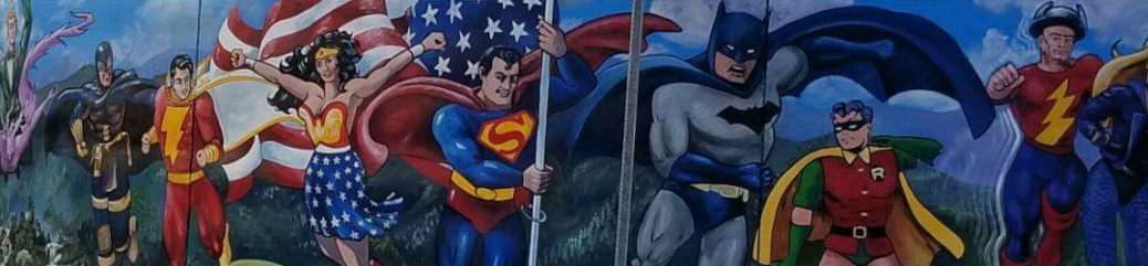 Mural superhéroes Edad de Oro Maryville