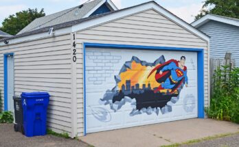 Mural de puerta de garaje de Superman