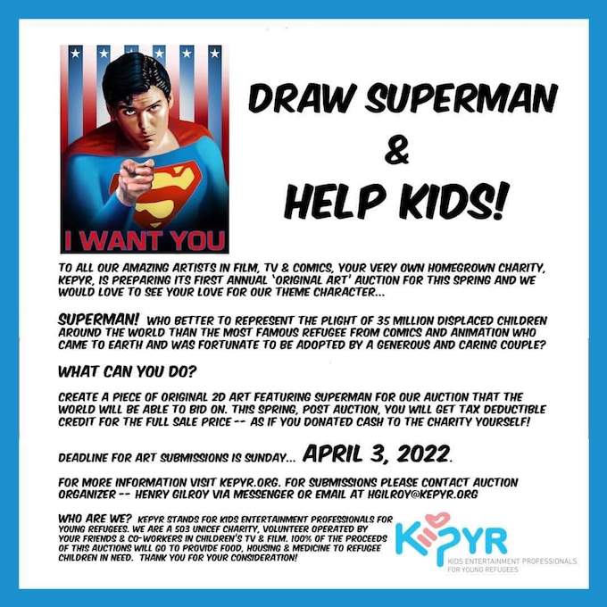 Dibuja a Superman y ayuda a los niños