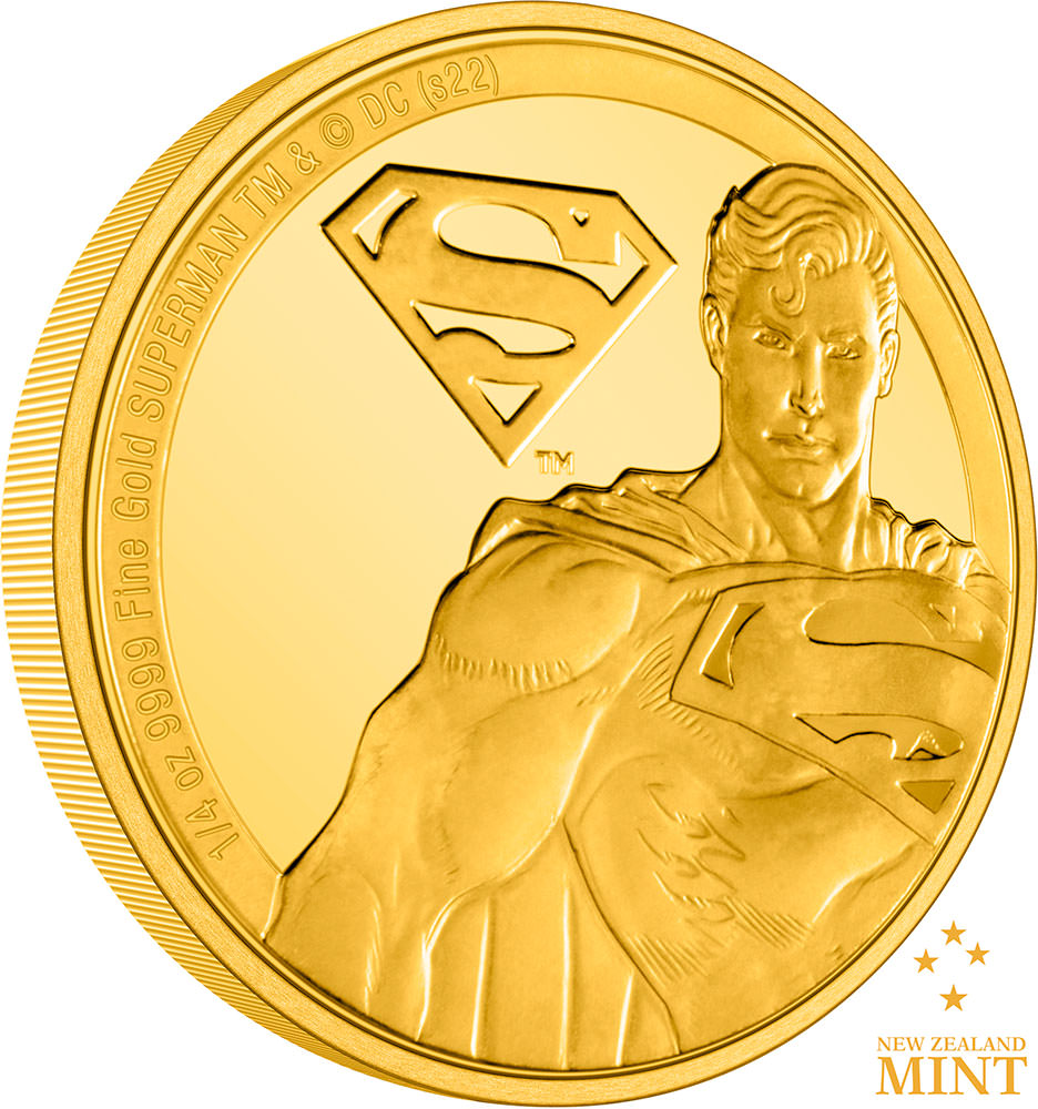 Moneda de oro de Superman Casa de la Moneda de Nueva Zelanda