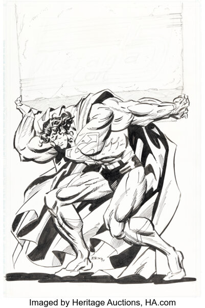 arte original de Superman/Steel de Jon Bogdanove