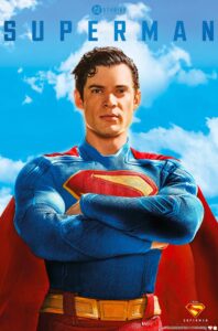 El póster de «SUPERMAN» muestra al periodista del Daily Planet Clark Kent transformado en el Hombre del Mañana de Metrópolis