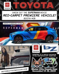 Toyota presentará el coche de la alfombra roja del estreno de «Superman» (2025) en la Motor City Comic Con