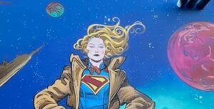 Mural de Supergirl en el emblemático «Callejón de Batman» de São Paulo (Brasil)